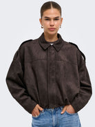 ONLMOON-STINA FAUX SUEDE BOMBER PNT NOOS