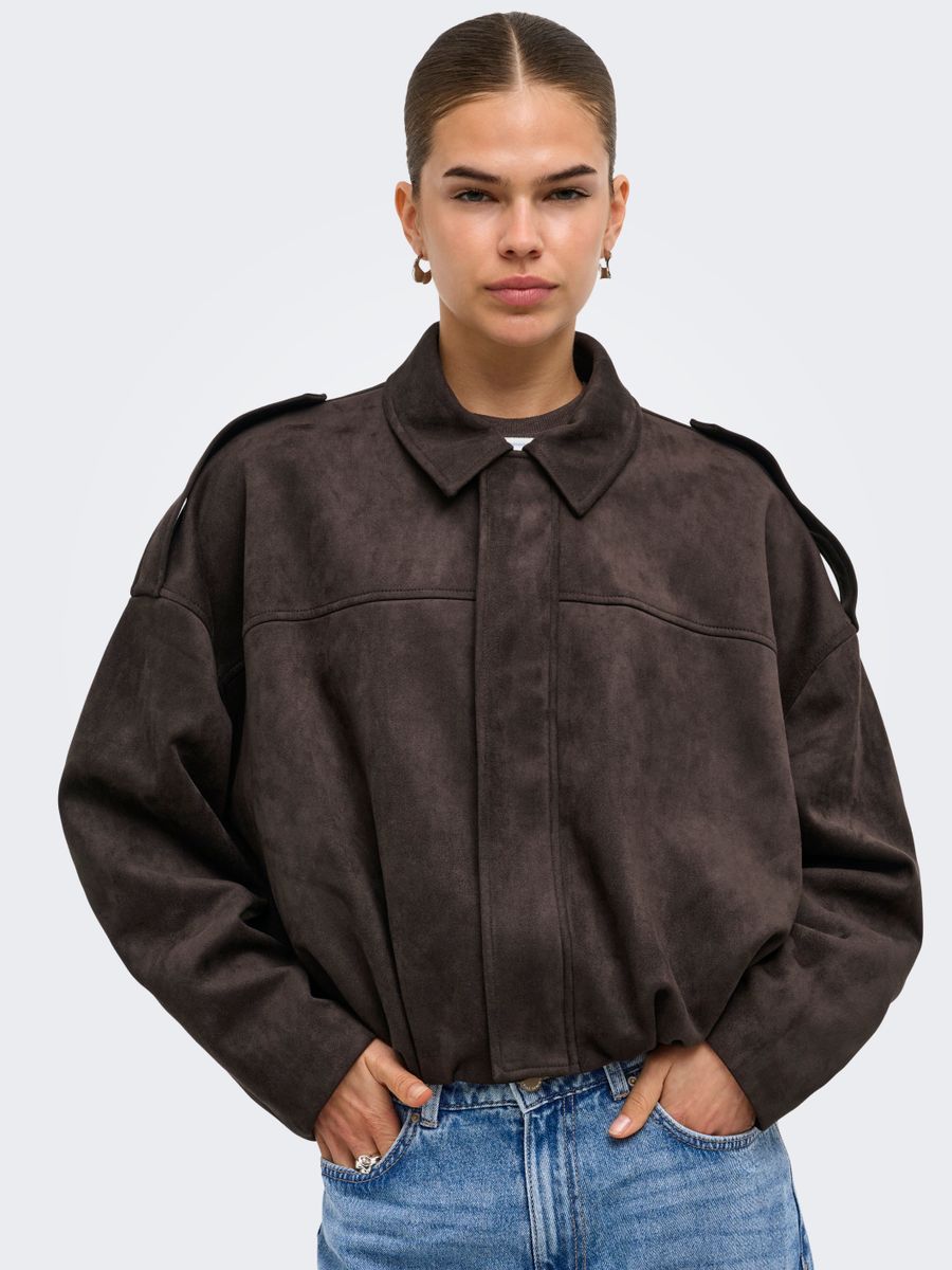 ONLMOON-STINA FAUX SUEDE BOMBER PNT NOOS