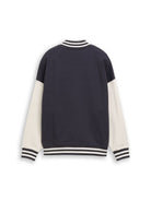 Oversize College Sweatjacke mit Snoopy-Print