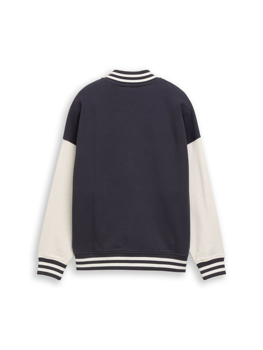 Oversize College Sweatjacke mit Snoopy-Print