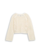 Cropped Strickpullover mit Lochmuster