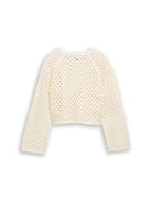 Cropped Strickpullover mit Lochmuster