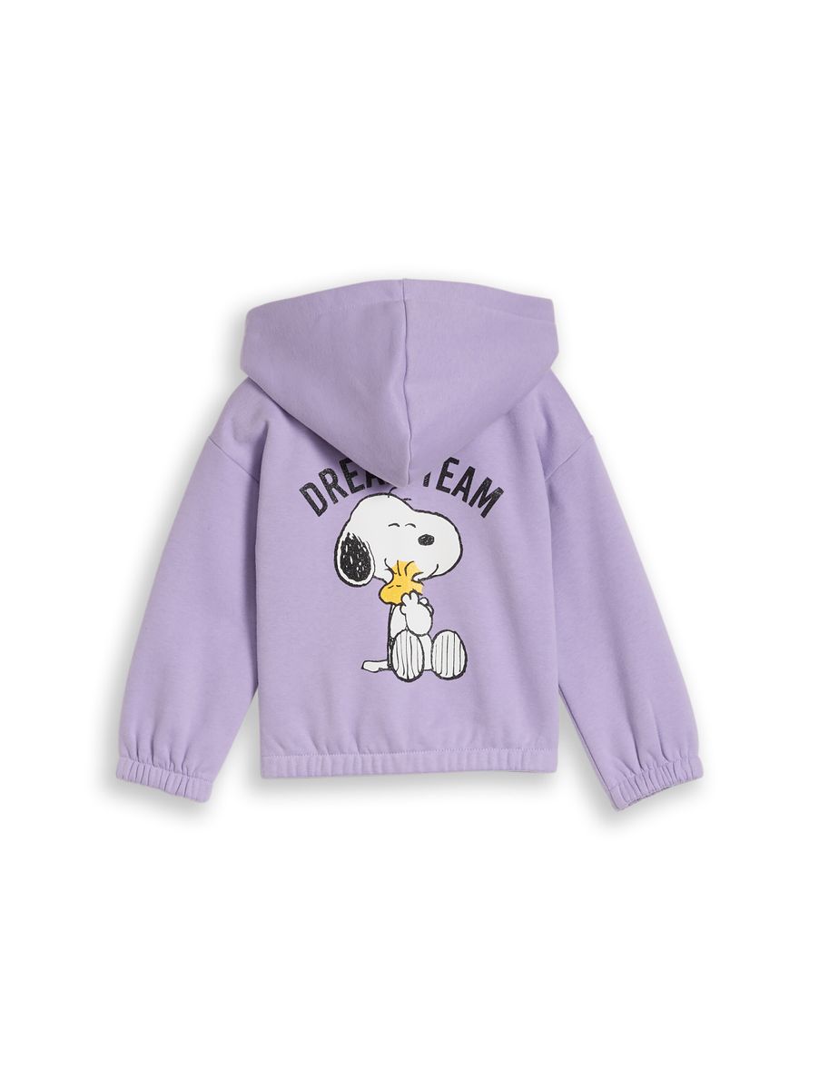 Cropped Hoodie Sweatjacke mit Snoopy-Print