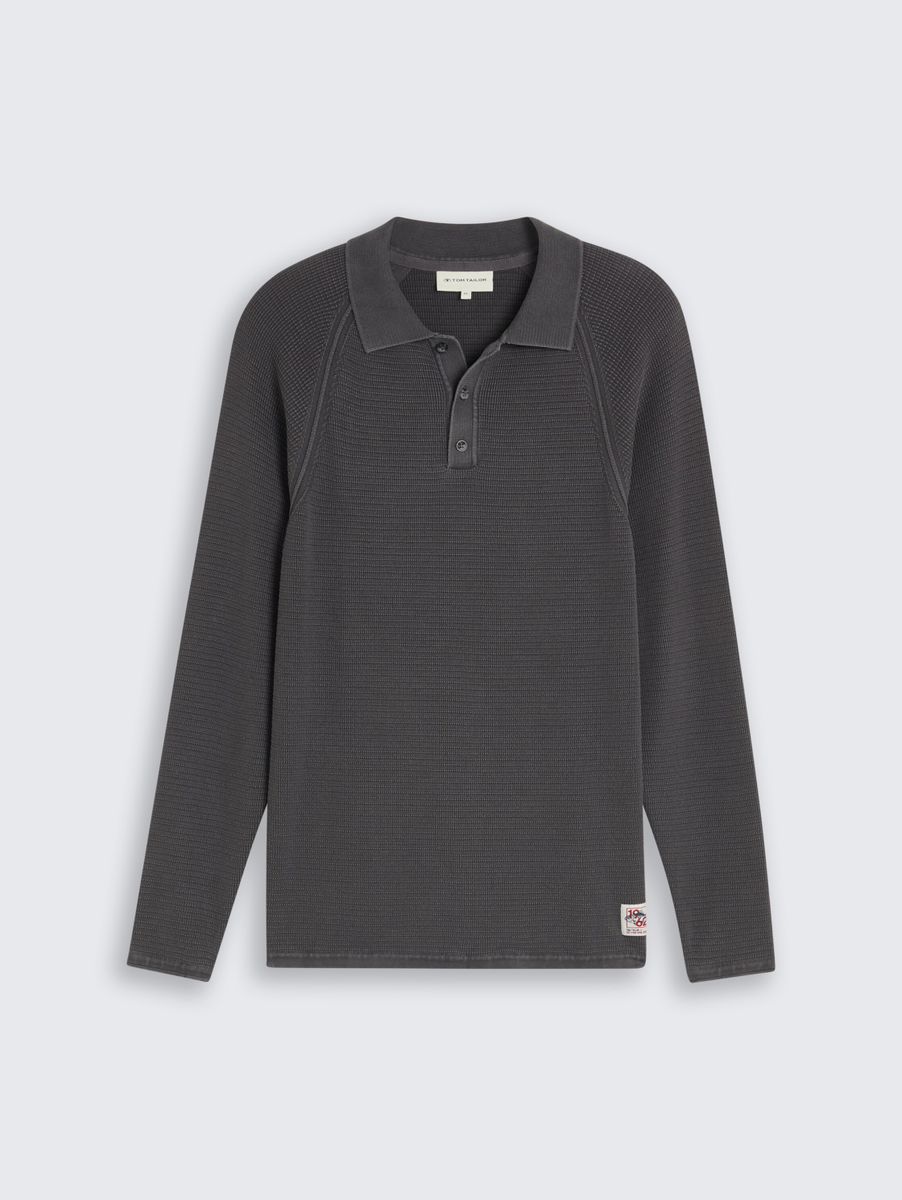 Strick-Poloshirt im Washed-Look