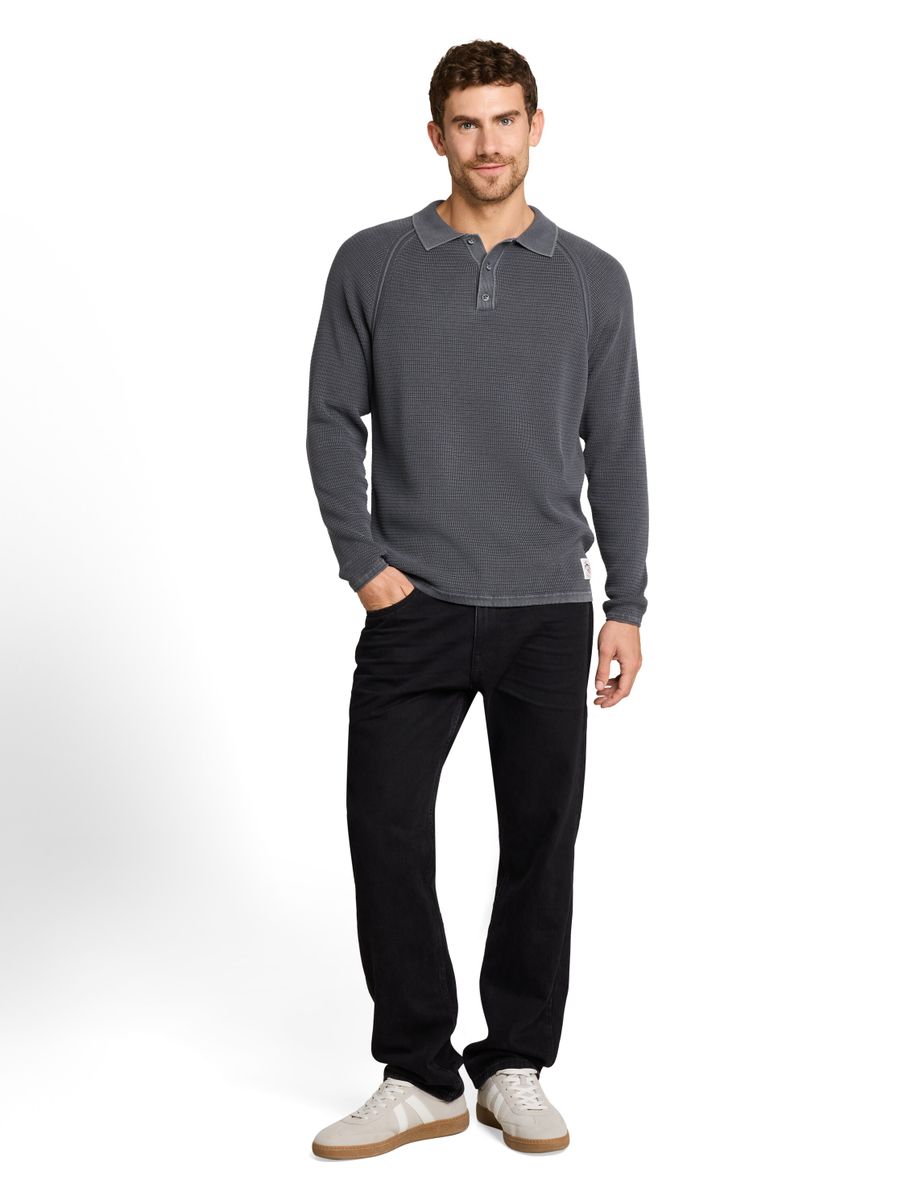 Strick-Poloshirt im Washed-Look
