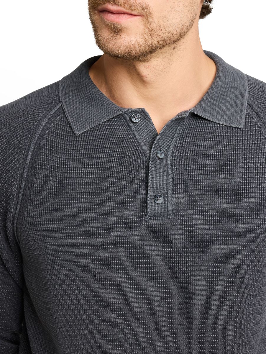Strick-Poloshirt im Washed-Look