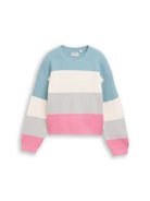 Cropped Strickpullover mit Colour Blocking