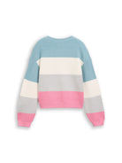 Cropped Strickpullover mit Colour Blocking