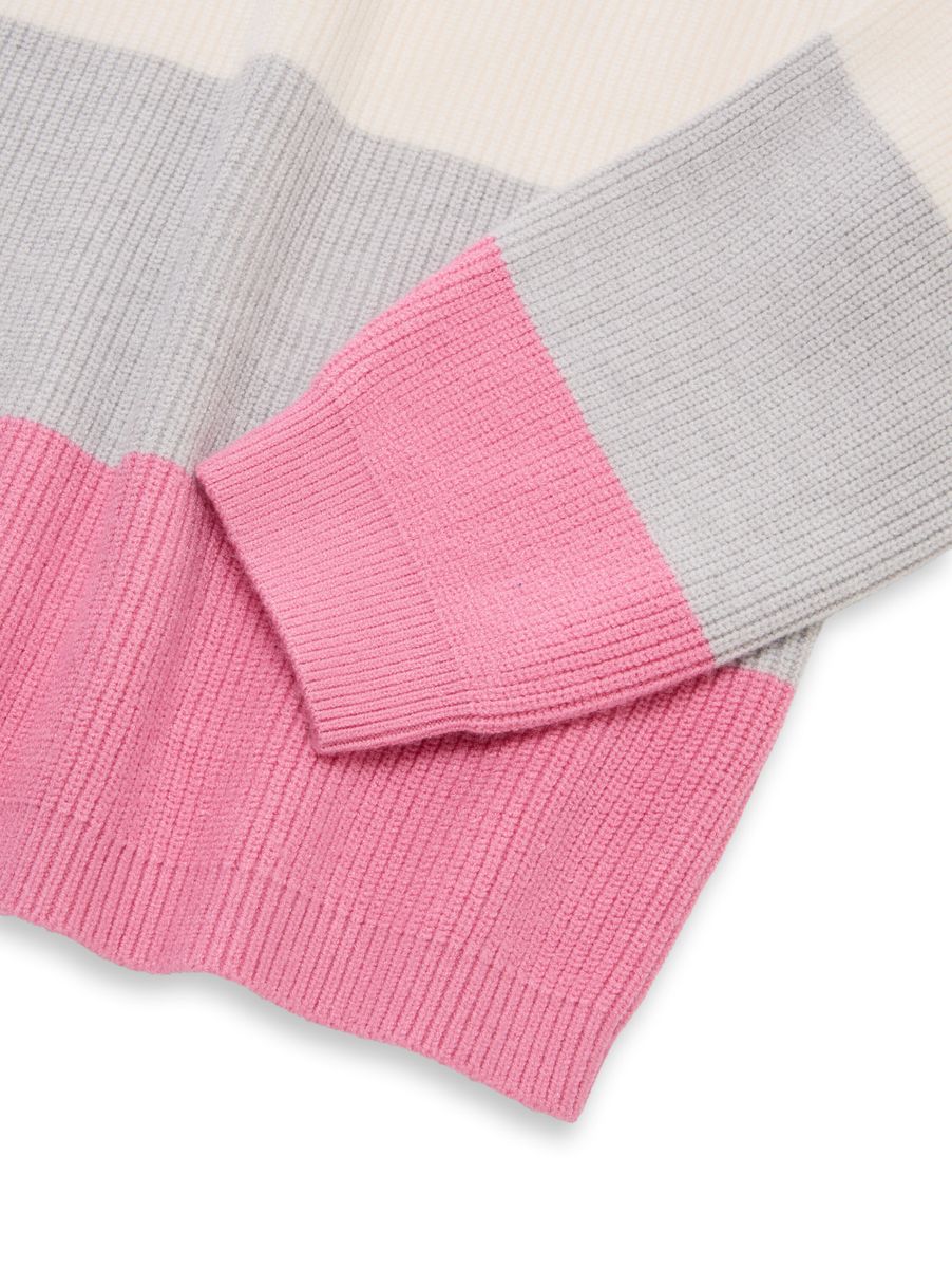 Cropped Strickpullover mit Colour Blocking