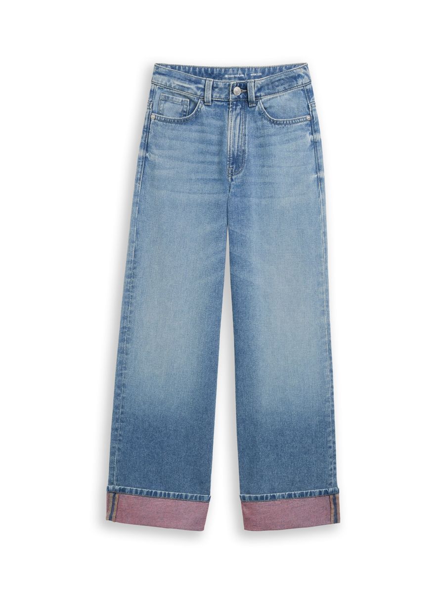 Wide Leg Jeans mit Turn-Up