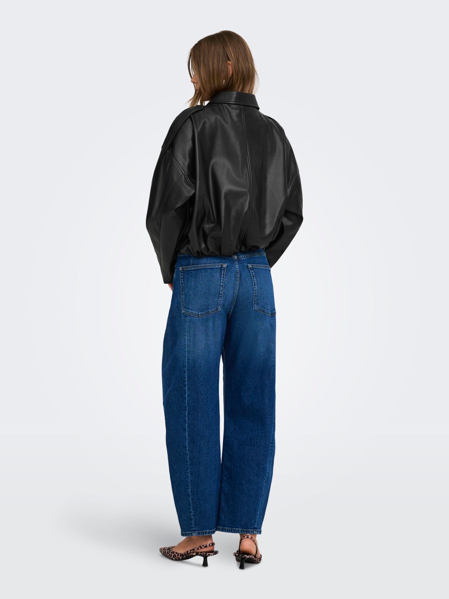ONLMOON-NELI L/S FAUX LEATHER BOMBER PNT