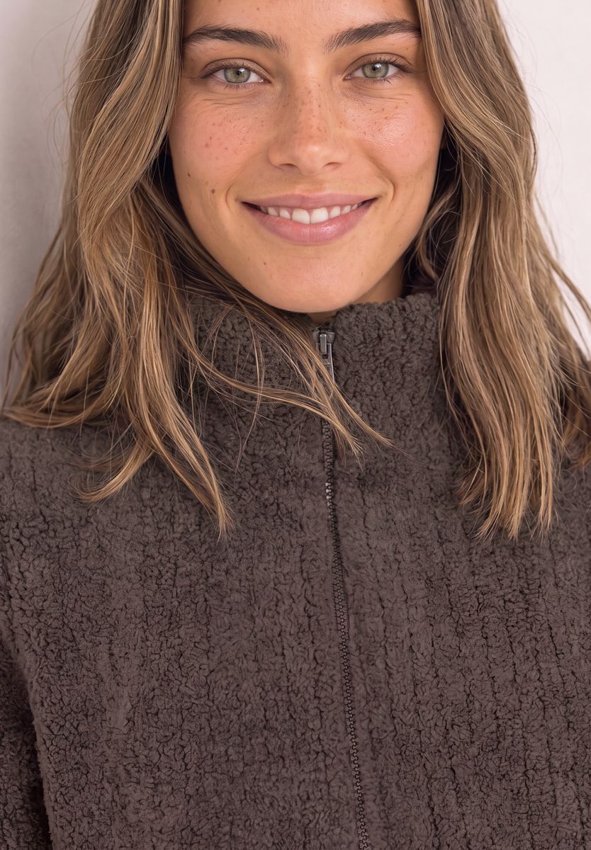 Teddy-Jacke mit Softshelldetails