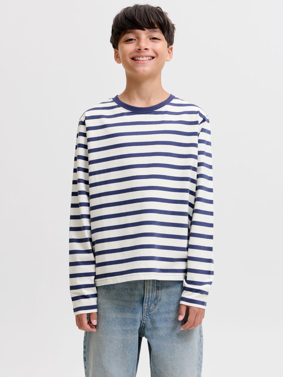 JORNORREBRO STRIPE TEE LS CREW NECK JNR