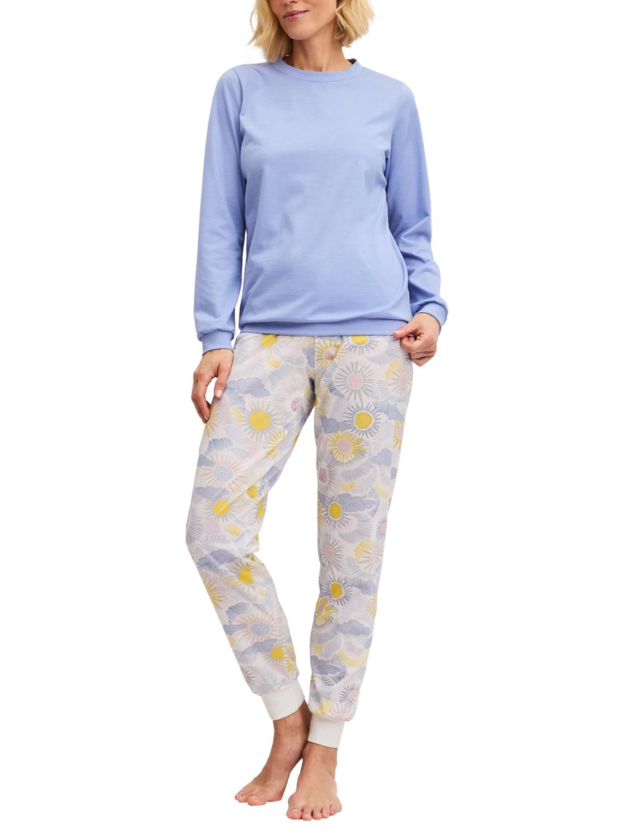 DAMEN Pyjama mit Bündchen