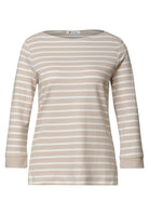 3/4-Arm Shirt mit U-Boot-Ausschnitt