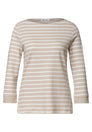 3/4-Arm Shirt mit U-Boot-Ausschnitt