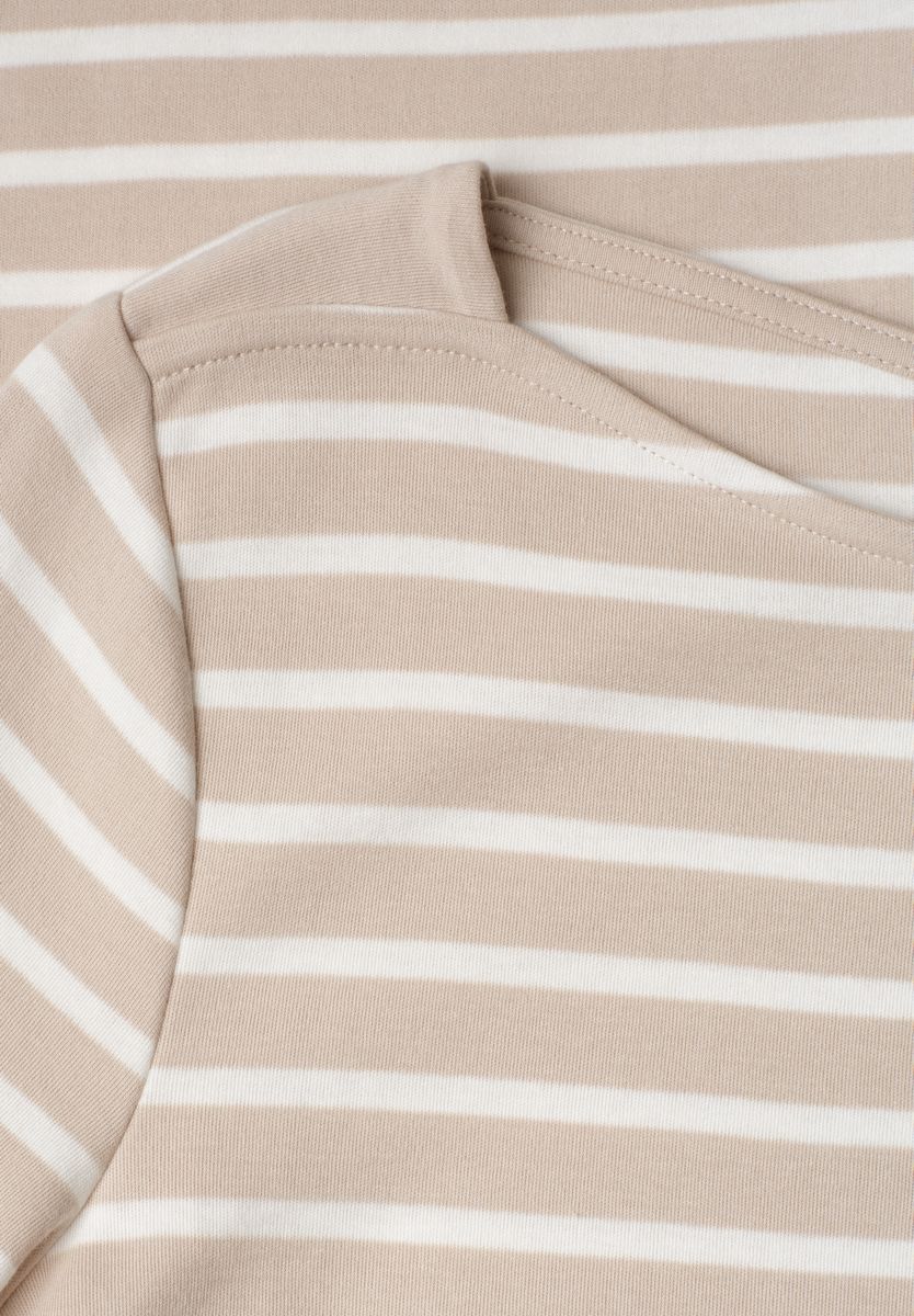 3/4-Arm Shirt mit U-Boot-Ausschnitt