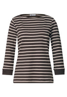 3/4-Arm Shirt mit U-Boot-Ausschnitt