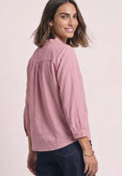 Langarm Cordbluse mit Rüschendetails
