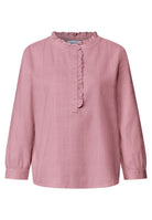 Langarm Cordbluse mit Rüschendetails