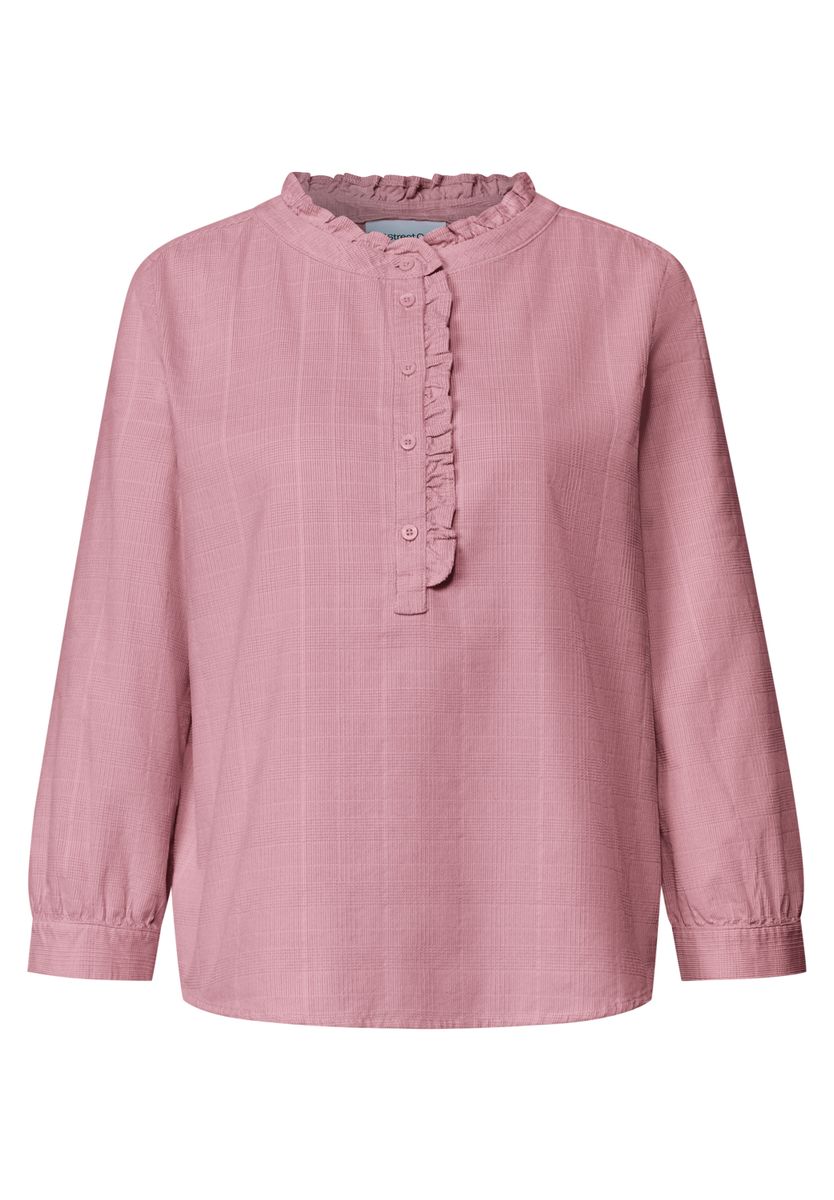 Langarm Cordbluse mit Rüschendetails