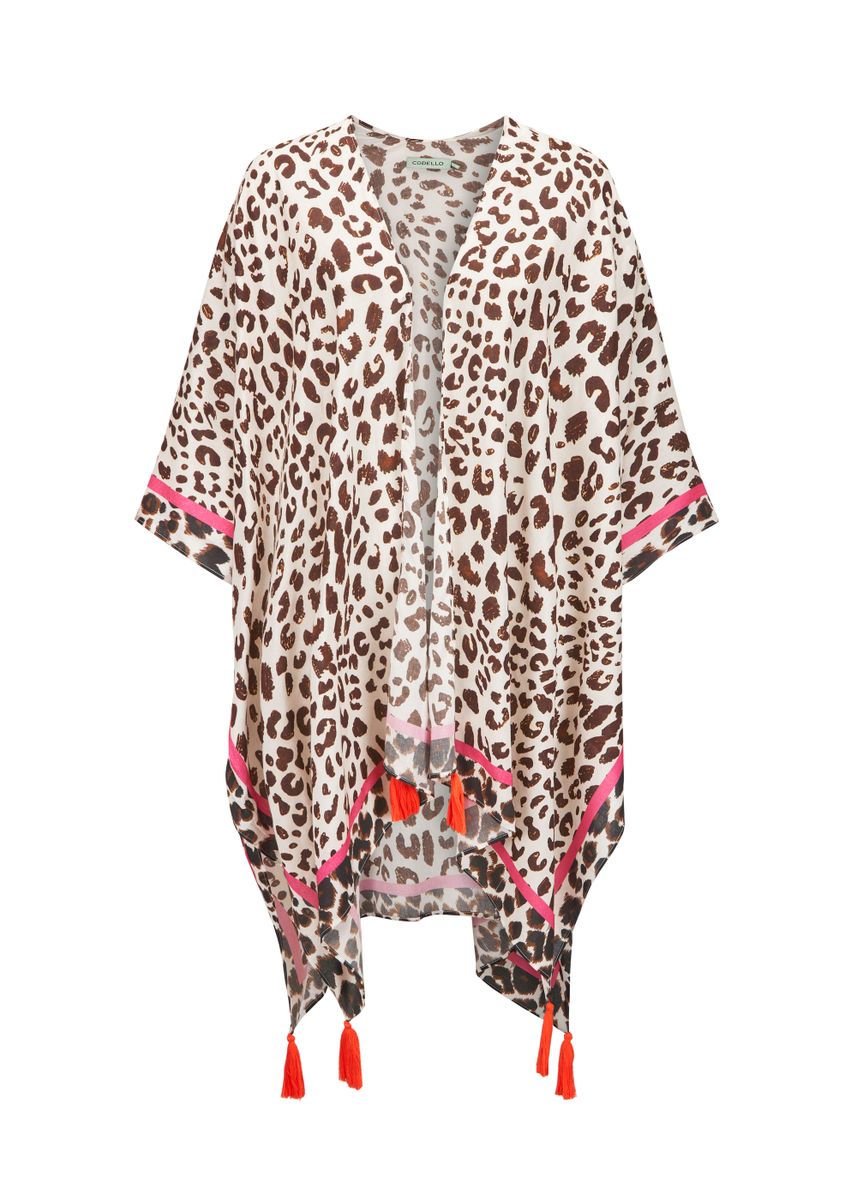 PONCHO VISCOSE LEO WITH CONTRAST LI