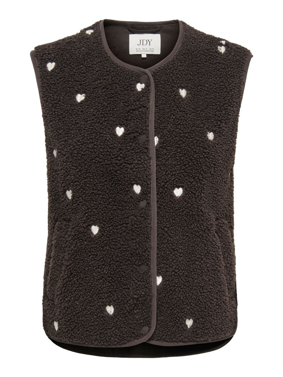 JDYSIMINA TEDDY HEART EMB WAISTCOAT OTW