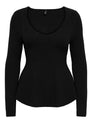 ONLIBI LS V-NECK RIB PEPLUM CC KNT