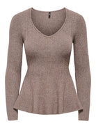 ONLIBI LS V-NECK RIB PEPLUM CC KNT