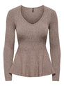 ONLIBI LS V-NECK RIB PEPLUM CC KNT