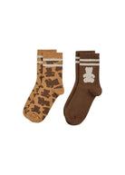 2 Paar Jacquard Socken  (3er-Pack) aus Baumwollmischung  mit Bärenmotiv