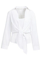 Lockere Langarm Bluse Doppelset mit Innentop