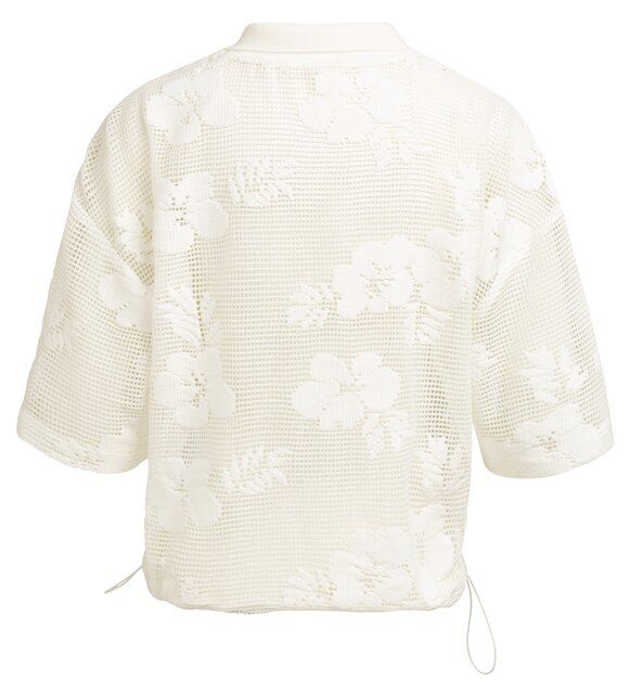 Durchsichtige Bluse im Häkelstil mit Blumenmuster
