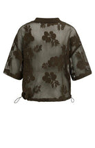 Durchsichtige Bluse im Häkelstil mit Blumenmuster