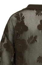 Durchsichtige Bluse im Häkelstil mit Blumenmuster