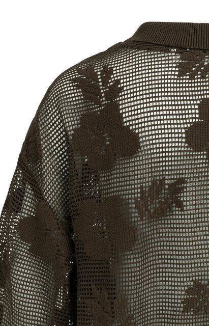 Durchsichtige Bluse im Häkelstil mit Blumenmuster