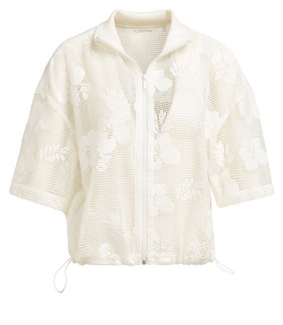 Durchsichtige Bluse im Häkelstil mit Blumenmuster