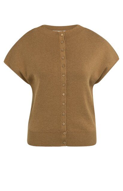 Ärmellose Strickjacke mit Knopfleiste vorne