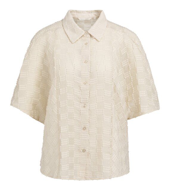Jacquard-Bluse mit kurzen Ärmeln