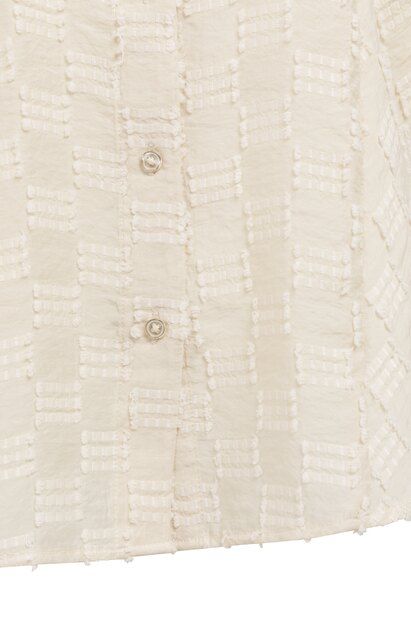 Jacquard-Bluse mit kurzen Ärmeln