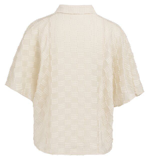 Jacquard-Bluse mit kurzen Ärmeln