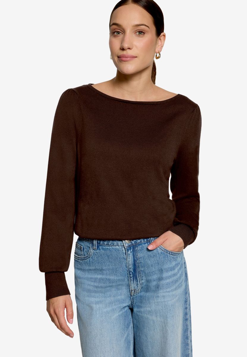 Feinstrickpullover  mit U-Boot Ausschnitt