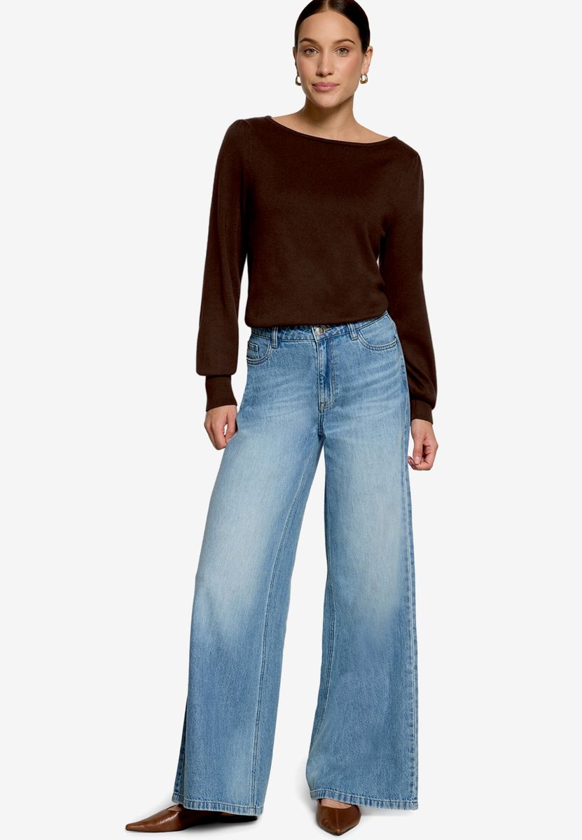 Feinstrickpullover  mit U-Boot Ausschnitt