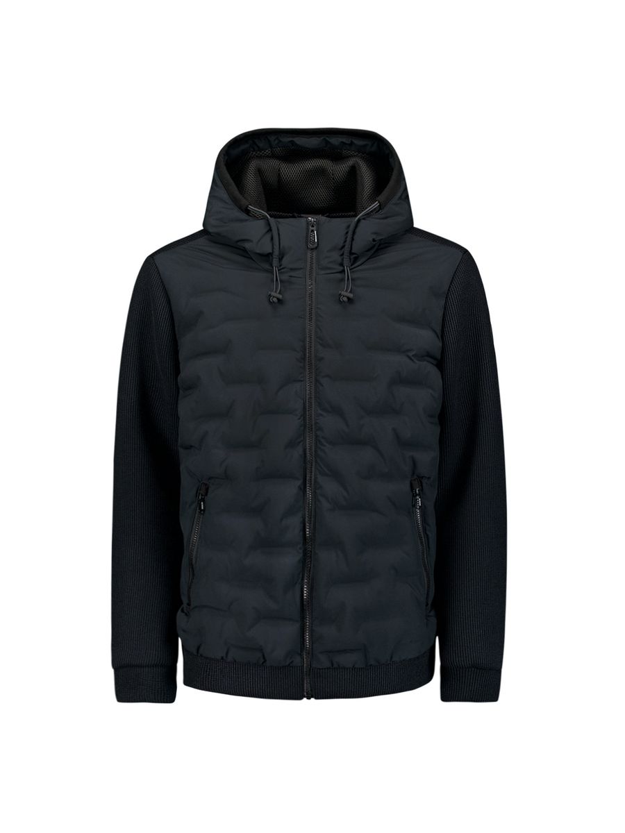 Jacket Short Fit Sealed Hooded Knitted Mix