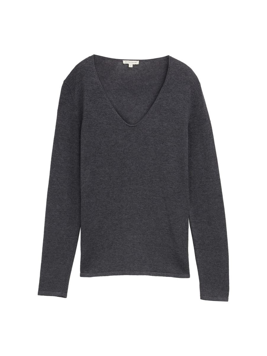 Strickpullover mit V-Ausschnitt
