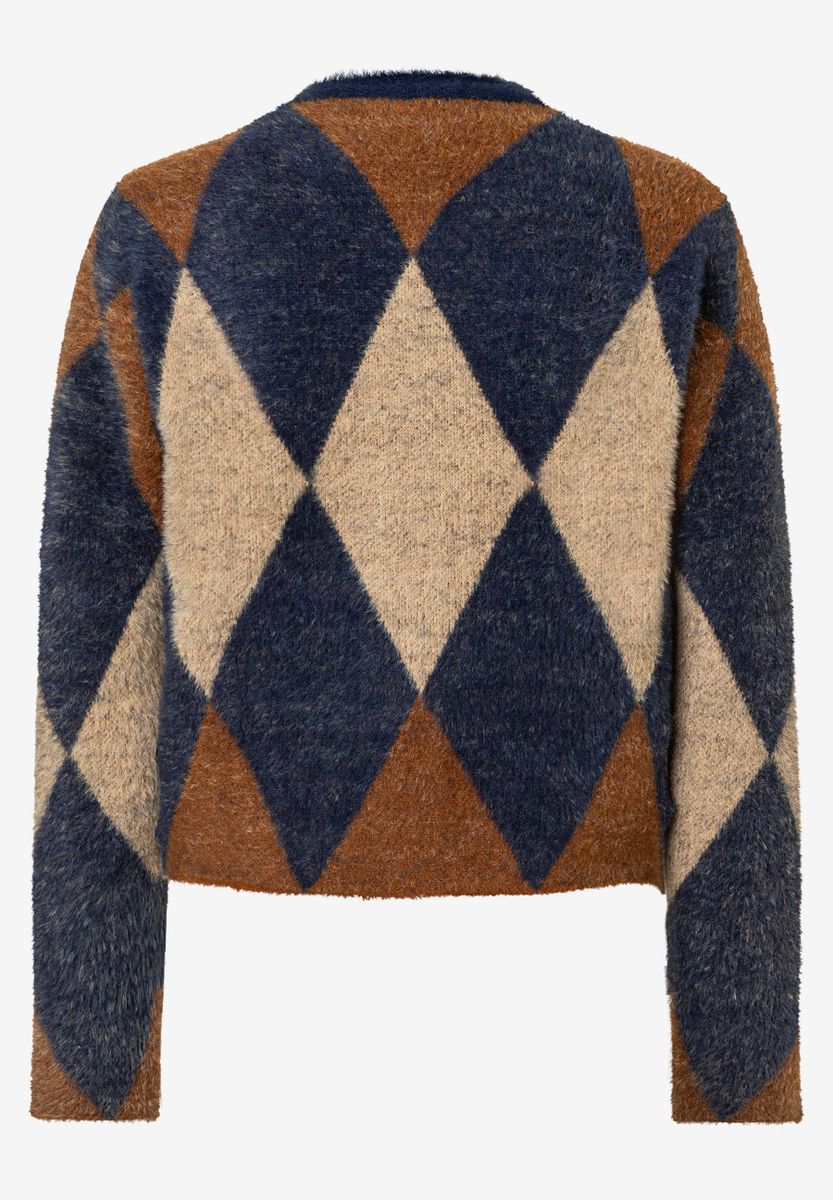 Cardigan mit Rhomben-Muster
