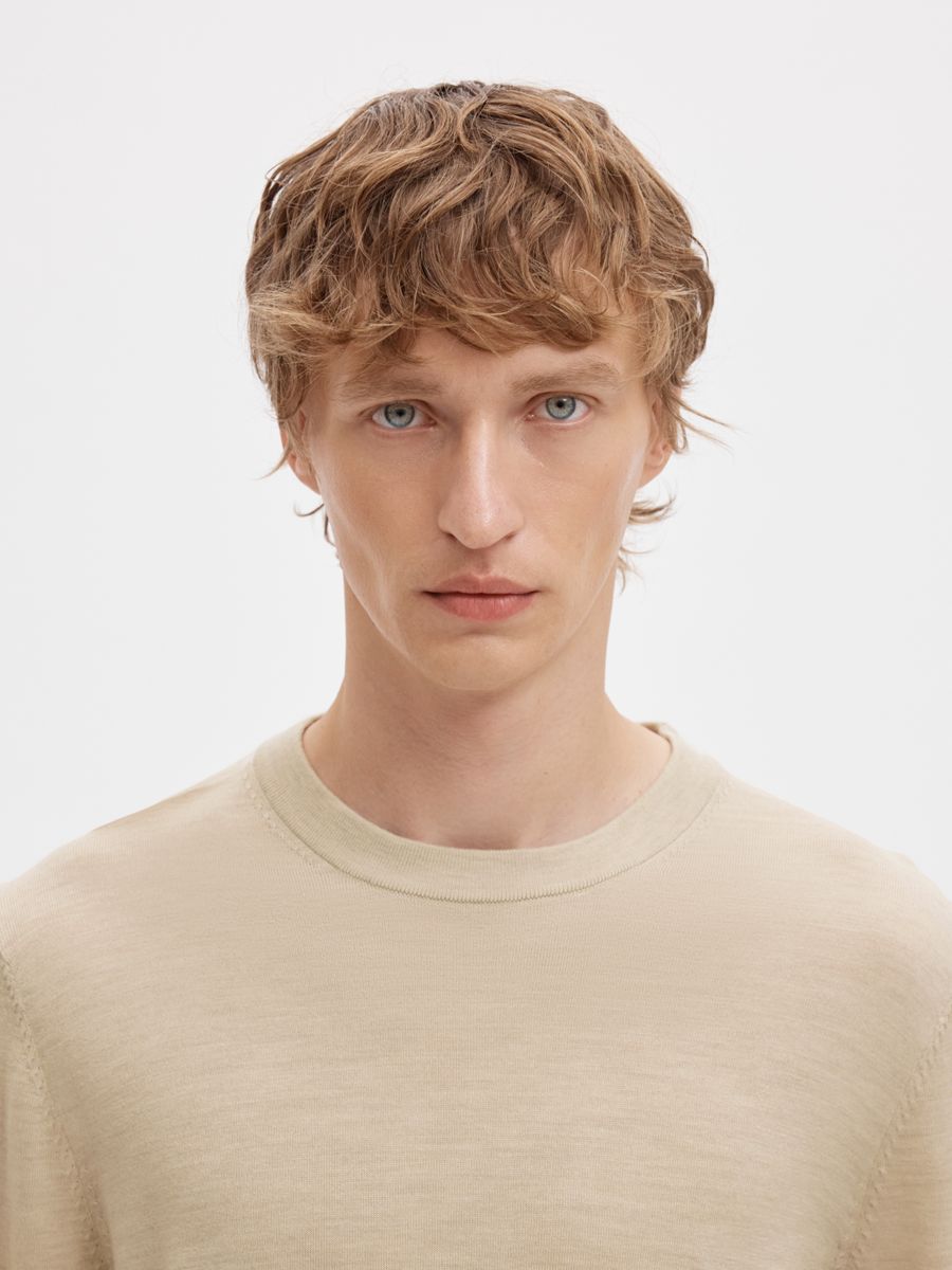 SLMTRAY LS KNIT MERINO CREW NECK NO