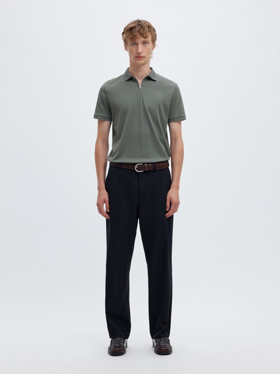SLHFAVE ZIP SS POLO NOOS