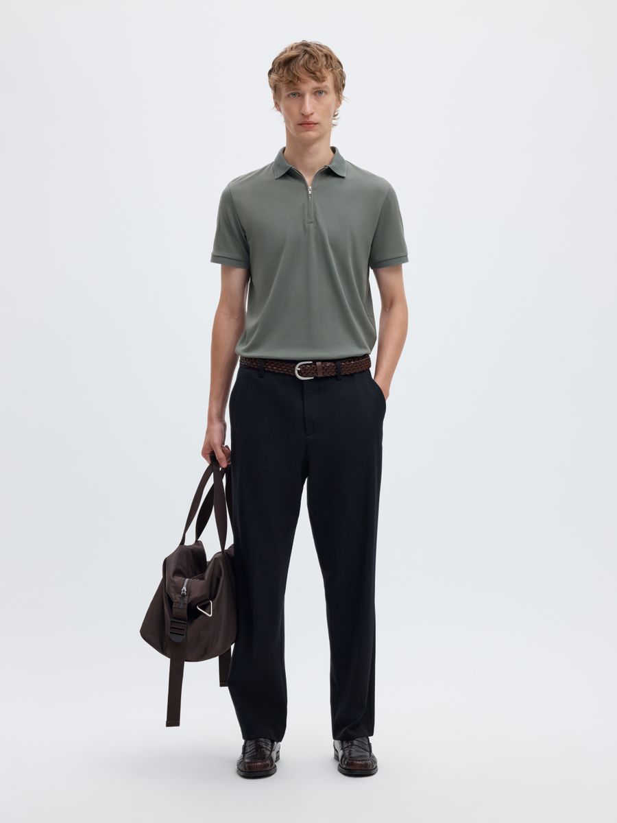 SLHFAVE ZIP SS POLO NOOS