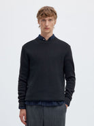 SLMDANE LS KNIT STRUCTURE CREW NECK